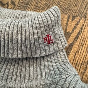 Ralph Lauren 100% Cotton Turtleneck Gray with Red Embroidery